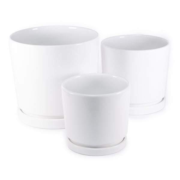 Set de 3 Maceteros Lisos de Cerámica - 3 opciones de colores